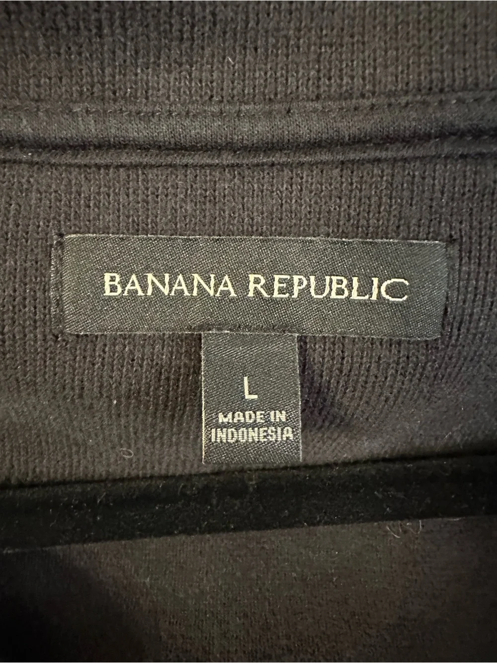 Banana Republic Men's Zip-Neck Sweater in Black. Size Large